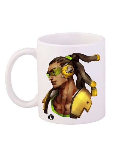 Overwatch Video Game Printed Mug White/Yellow/Green 12ounce