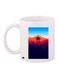 Printed Ceramic Coffee Mug White/Blue/Orange 11ounce