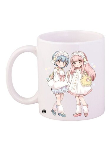 Anime Printed Coffee Mug White/Blue/Pink 11ounce