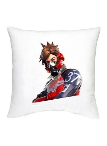 Fortnite Character Printed Decorative Cushion White/Red/Brown 16x16inch