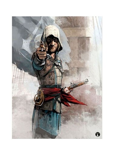 Assassin's Creed Themed Metal Plate Poster Multicolour 15x20cm