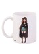 Cartoon Girl Printed Coffee Mug White/Blue/Brown 11ounce