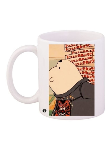 Winnie-The-Pooh Printed Coffee Mug White/Beige/Red 11ounce