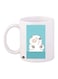 Bare Bear Printed Mug White/Blue