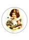 Vintage Art Printed Fridge Magnet Multicolour