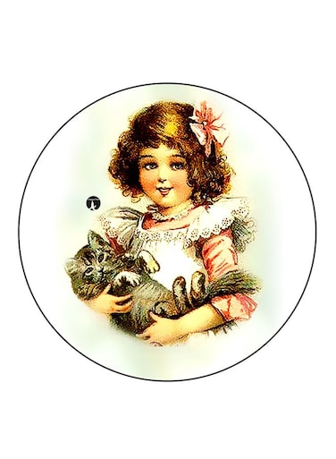 Vintage Art Printed Fridge Magnet Multicolour