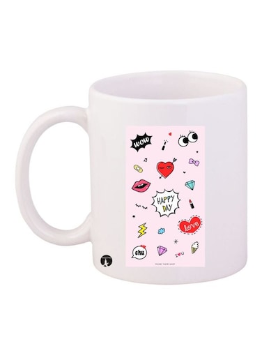Random Stuff Printed Mug White Standard Size