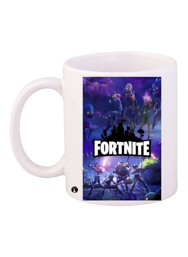 Fortnite Printed Coffee Mug White/Blue/Black 11ounce