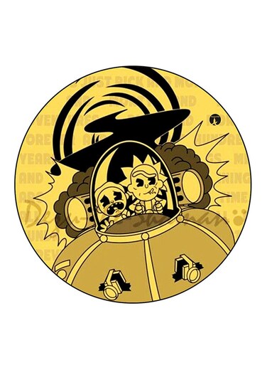 Rick And Morty Printed Fridge Magnet Round Multicolour
