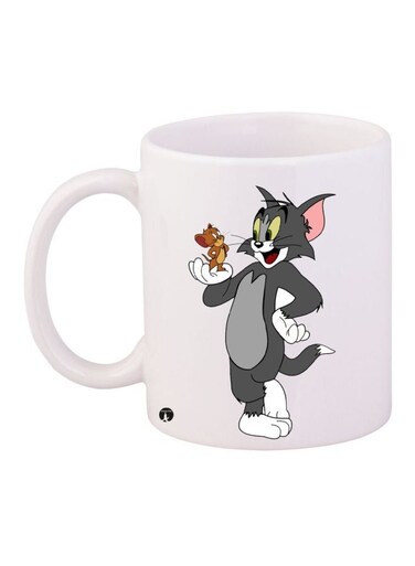 Tom And Jerry Printed Coffee Mug White/Grey/Brown