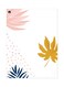 Leaves Themed Metallic Plate White/Pink/Yellow 20x15cm