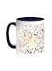 Arabic Letters Printed Coffee Mug Blue/White 11ounce