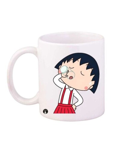 Maruko Chan Printed Coffee Mug White/Black/Red