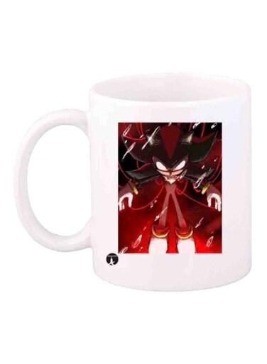 Game Sonic Character Printed Mug White/Red/Black