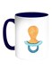 Feeding Children Printed Coffee Mug White/Blue 11ounce