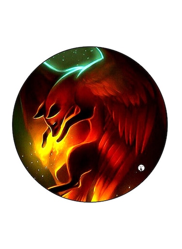 Abstract Fox Printed Fridge Magnet Multicolour 5.5 x 5.5cm