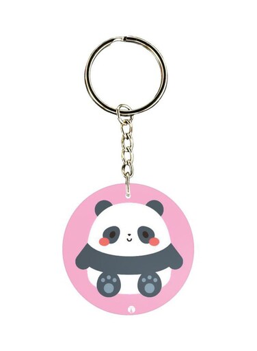 Cartoon Panda Printed Double Sided Keychain