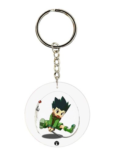 Double Sided Anime Hunter X Printed Keychain Green/White/Black