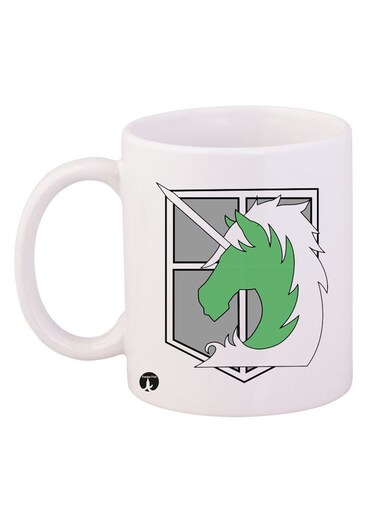 Attack On Titan Printed Mug White/Green/Grey