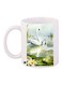 Swan Printed Coffee Mug White/Green/Blue 11ounce