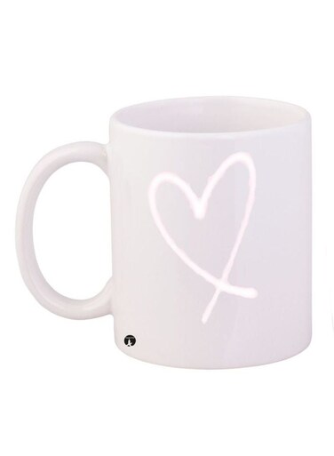 Heart Printed Coffee Mug White 11ounce