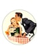Vintage Art Printed Fridge Magnet Multicolour