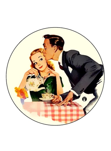 Vintage Art Printed Fridge Magnet Multicolour