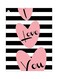 I Love You Themed Metallic Plate Pink/Black/White 20x15cm
