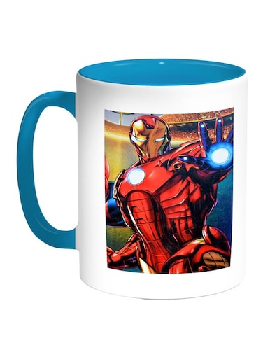 Iron Man Printed Coffee Mug Blue/White/Red 11ounce