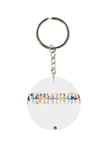 Cartoon Dancing Girl Printed Keychain