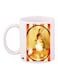 Rabbit Printed Coffee Mug White/Brown/Yellow 11ounce