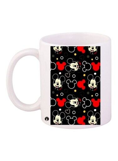 Mickey Mouse Printed Coffee Mug White/Black/Red 11ounce