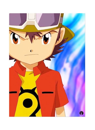 Metal Plate Of The Anime Digimon Poster Multicolour