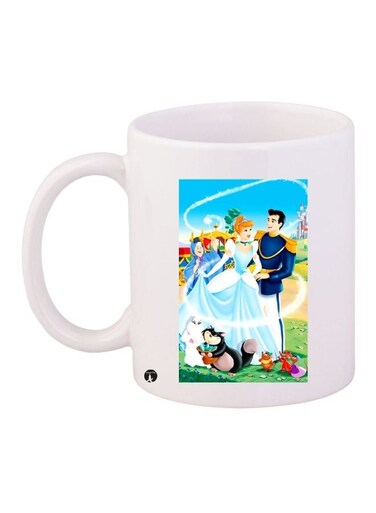 Cinderella II Dreams Come True Printed Coffee Mug White/Blue/Green 11ounce