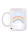Rainbow And Clouds Printed Coffee Mug White/Blue/Pink 11ounce