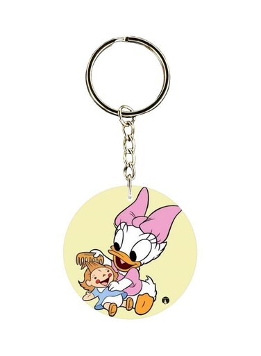 Cartoon Printed Single Sided Pocket Keychain