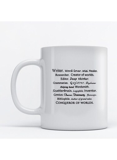 Quote Writer Printed Mug White/Black