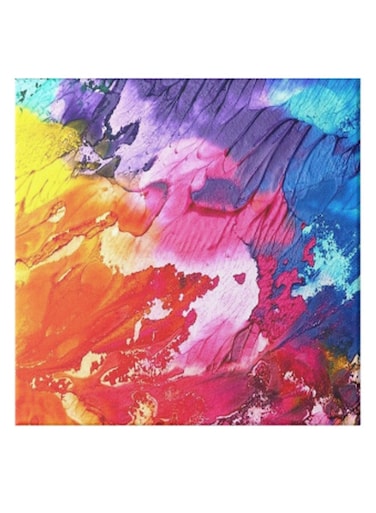 Drawing Abstract Hidden Frame Canvas Wall Painting Multicolour 50 x 50cm