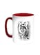 Face Of A Tiger Printed Coffee Mug Red/White 11ounce