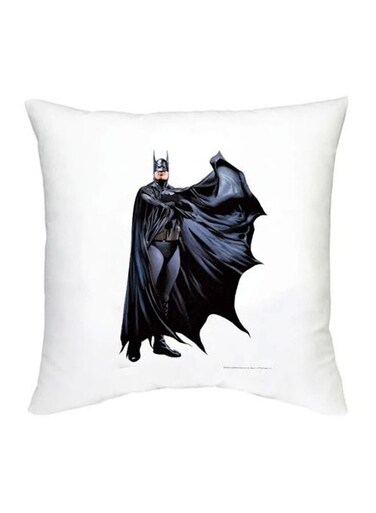 Batman Printed Decorative Cushion White/Black/Grey 16x16inch