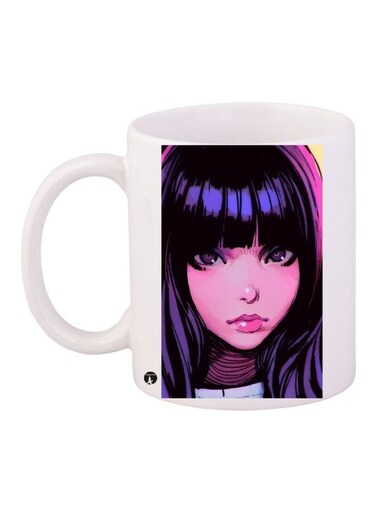 Girl Printed Coffee Mug White/Pink/Black 11ounce