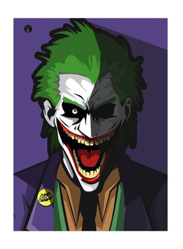 Joker Printed Decorative Plate Purple/Green/White 20x15cm