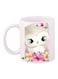Owl Printed Coffee Mug White/Brown/Pink 11ounce