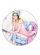 Girl Printed Fridge Magnet Round Multicolour