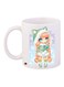 Anime Girl Printed Coffee Mug White/Blue/Green 11ounce