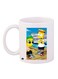 Cartoon Printed Coffee Mug White/Blue/Yellow 11ounce