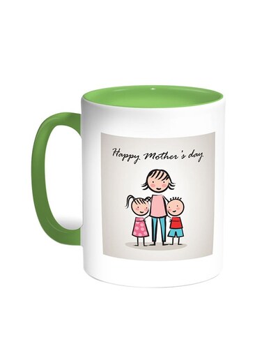 Happy Mother's Day Printed Coffee Mug Green/White 11ounce