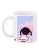 Cartoon Printed Coffee Mug White/Blue/Pink 11ounce