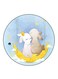 Rabbits Printed Fridge Magnet Round Multicolour