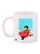 Flying Girl And Cat Printed Coffee Mug White/Blue/Red 11ounce